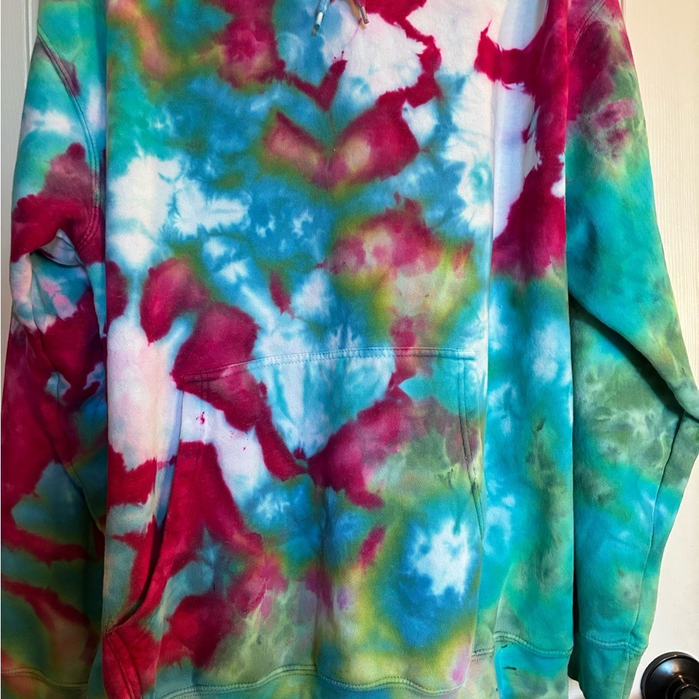 Vibrant Multicolor Tie-Dye Hoodie - Picture 2 of 12